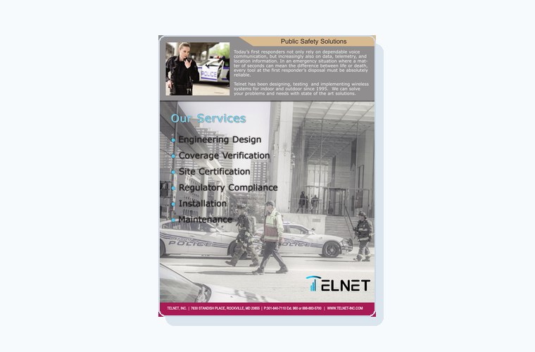 Preview of public safety services brochure