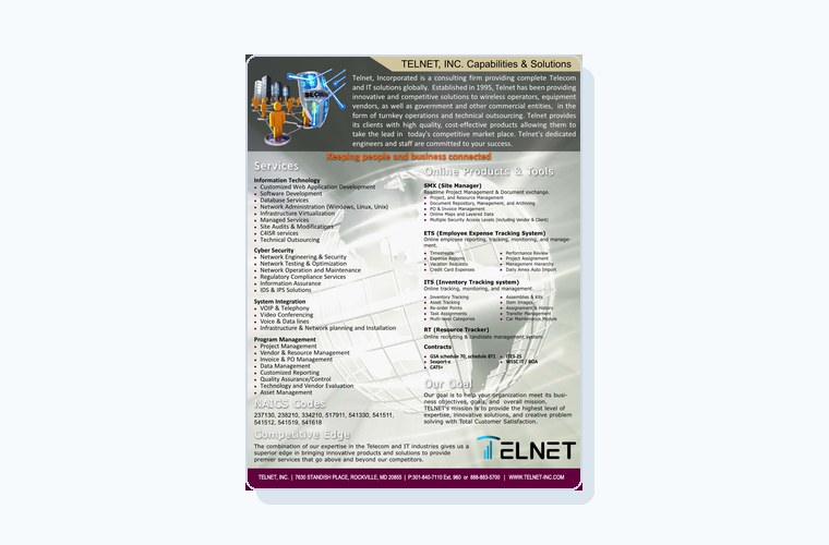 Preview of Telnet IT service brochure