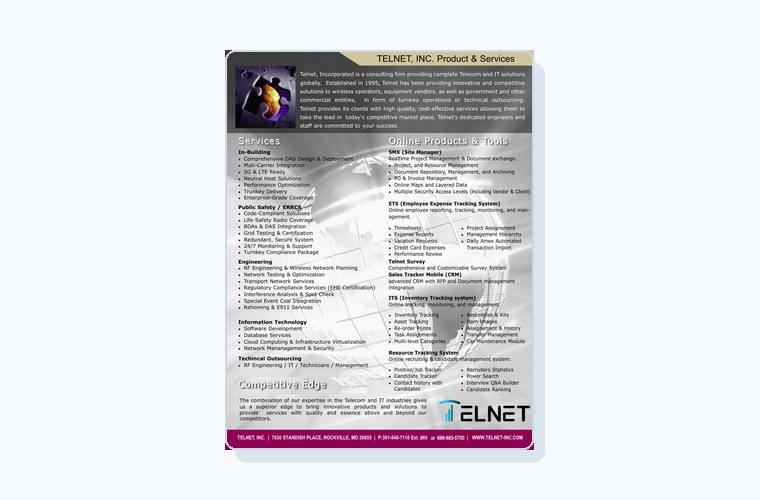 Preview of Telnet RF service brochure