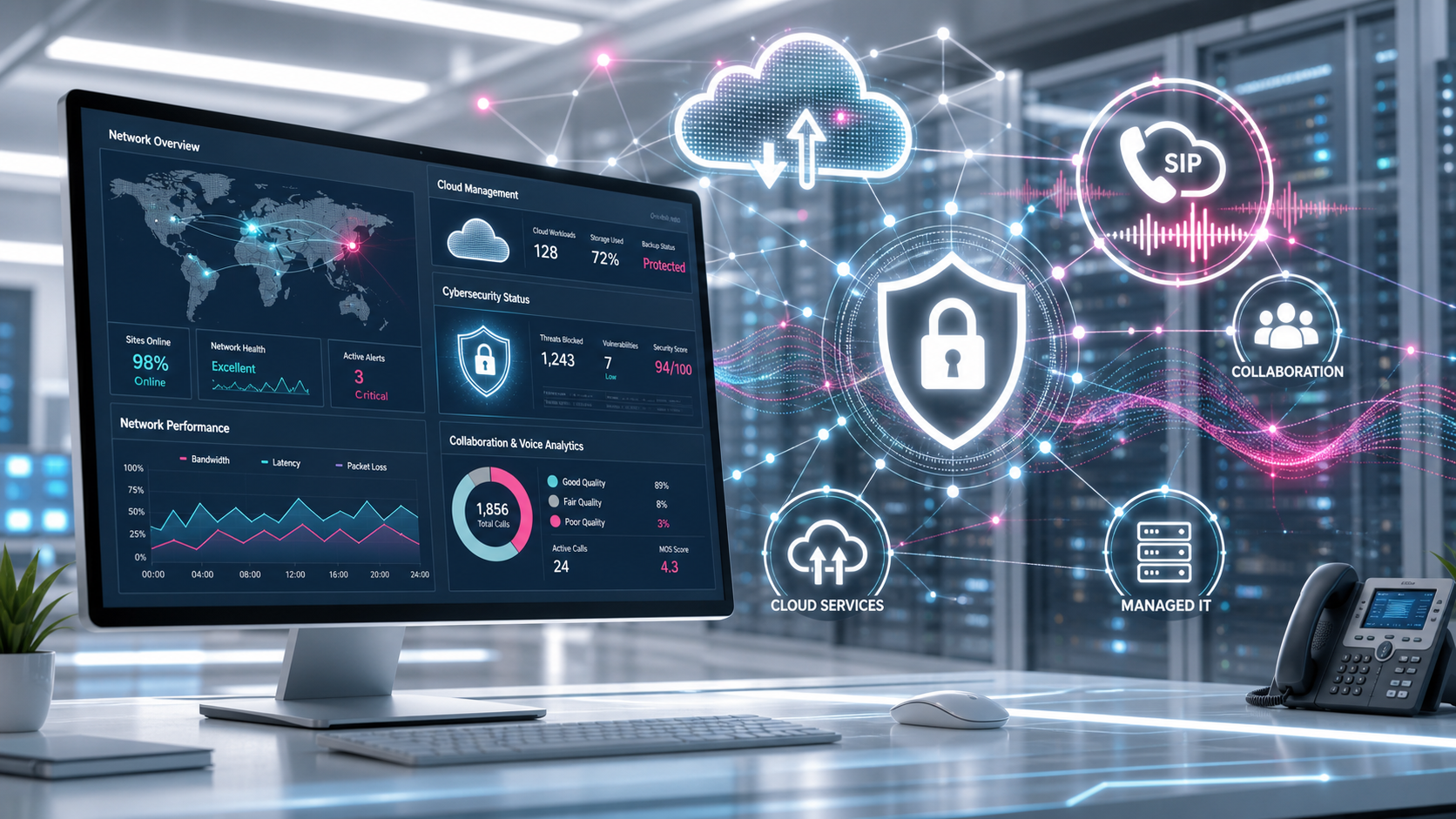 Managed IT, cloud voice, network security, and communications services